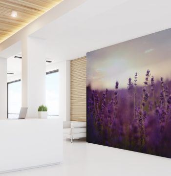 bespoke custom digitally printed textured durable scrubbable antimicrobial wide width fabric backed vinyl wallcovering for healthcare hospital interiors